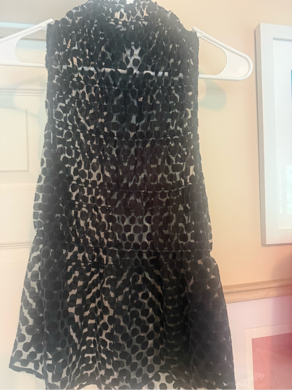 Maeve Black Ruffled Lace Blouse